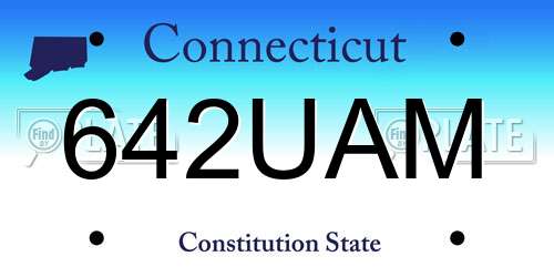 642UAM Connecticut License Plate