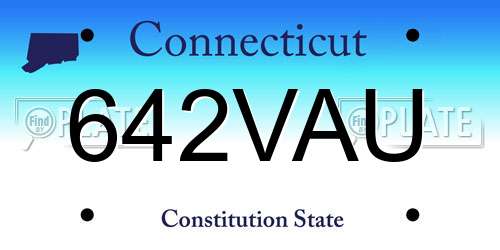 642VAU Connecticut License Plate