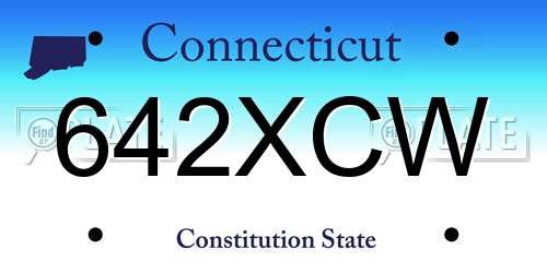 642XCW Connecticut License Plate