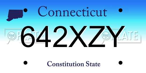 642XZY Connecticut License Plate