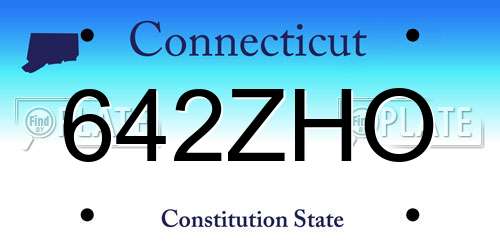 642ZHO Connecticut License Plate