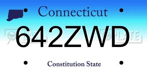 642ZWD Connecticut License Plate