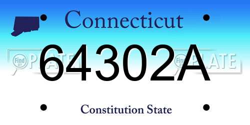 64302A Connecticut License Plate