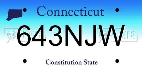 643NJW Connecticut License Plate