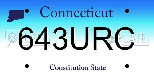 643URC Connecticut License Plate