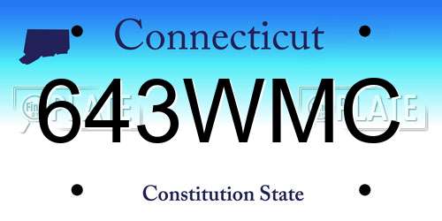643WMC Connecticut License Plate