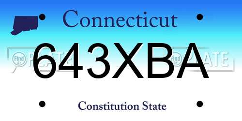 643XBA Connecticut License Plate