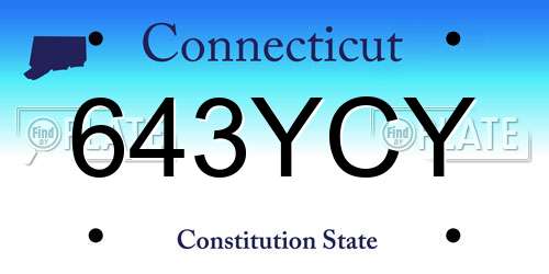 643YCY Connecticut License Plate