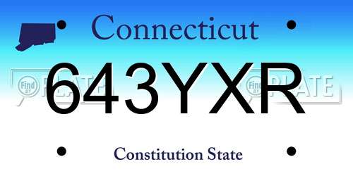 643YXR Connecticut License Plate