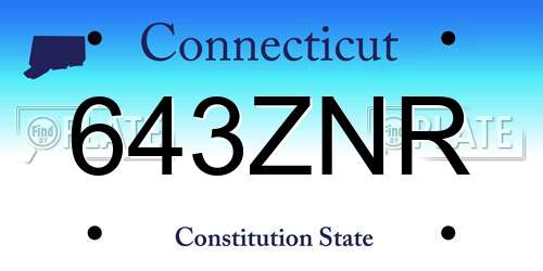 643ZNR Connecticut License Plate