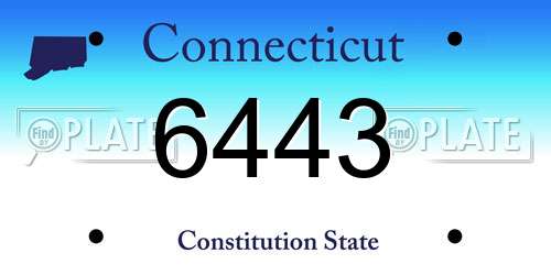 6443 Connecticut License Plate