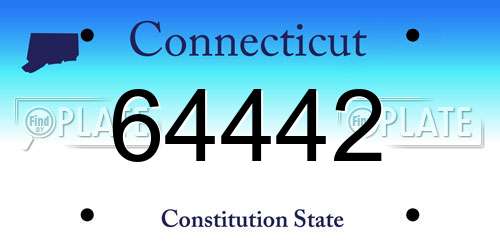 64442 Connecticut License Plate