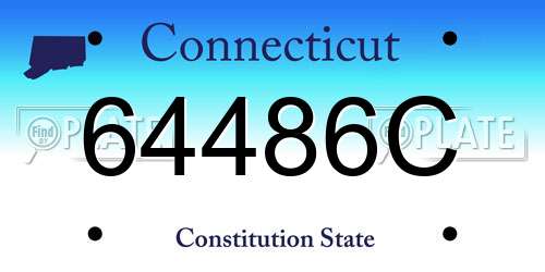 64486C Connecticut License Plate