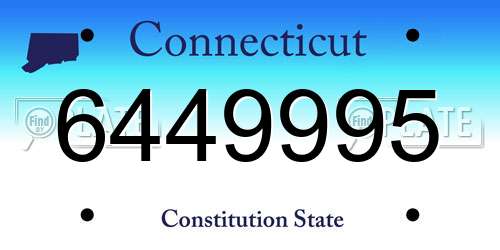6449995 Connecticut License Plate