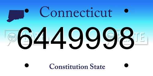 6449998 Connecticut License Plate
