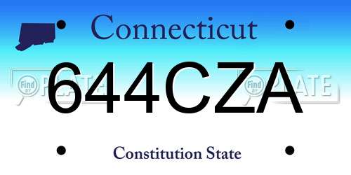 644CZA Connecticut License Plate