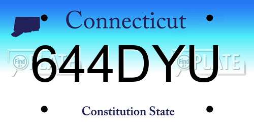 644DYU Connecticut License Plate