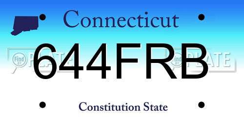 644FRB Connecticut License Plate