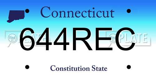 644REC Connecticut License Plate