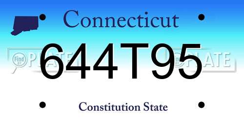 644T95 Connecticut License Plate