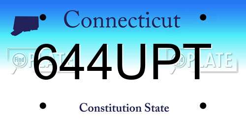 644UPT Connecticut License Plate