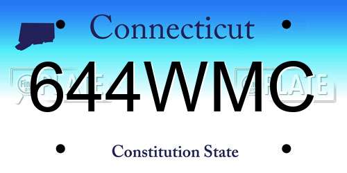 644WMC Connecticut License Plate