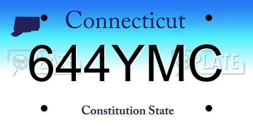 644YMC Connecticut License Plate