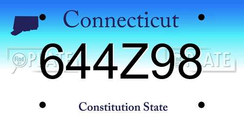 644Z98 Connecticut License Plate