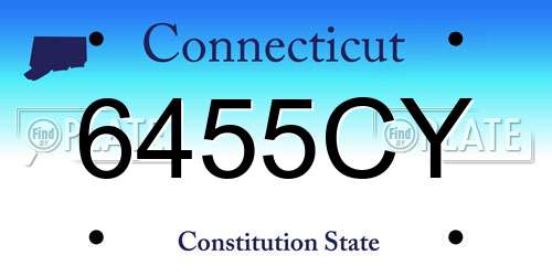6455CY Connecticut License Plate