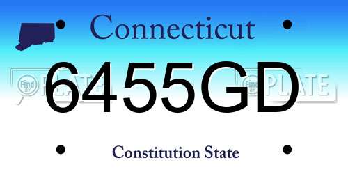 6455GD Connecticut License Plate