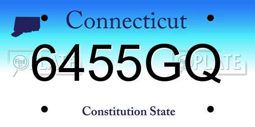 6455GQ Connecticut License Plate