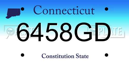 6458GD Connecticut License Plate