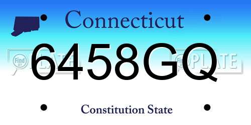 6458GQ Connecticut License Plate