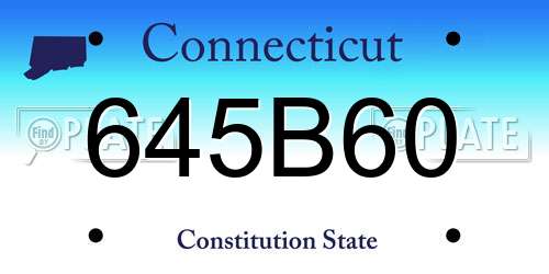 645B60 Connecticut License Plate