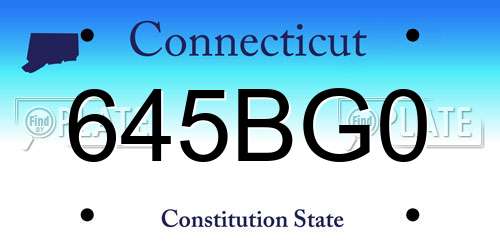 645BG0 Connecticut License Plate