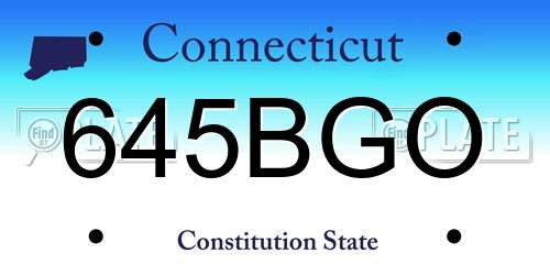 645BGO Connecticut License Plate