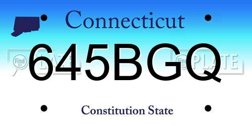 645BGQ Connecticut License Plate