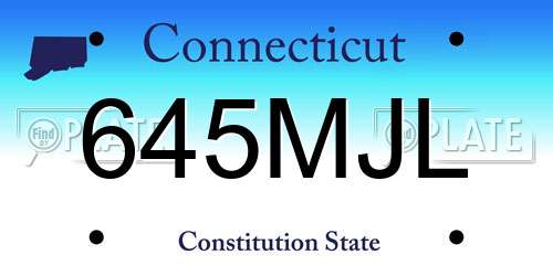 645MJL Connecticut License Plate