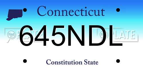 645NDL Connecticut License Plate