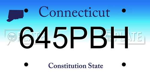 645PBH Connecticut License Plate