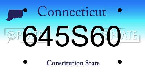 645S60 Connecticut License Plate