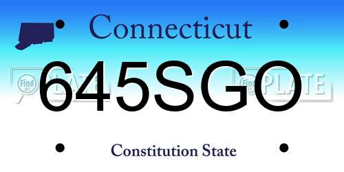 645SGO Connecticut License Plate