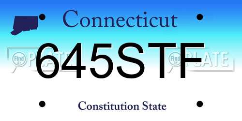 645STF Connecticut License Plate