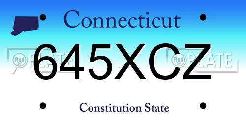 645XCZ Connecticut License Plate