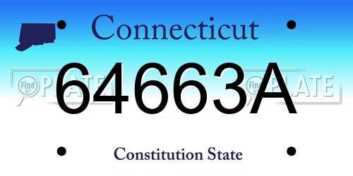 64663A Connecticut License Plate