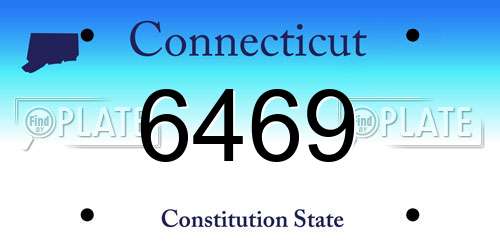 6469 Connecticut License Plate