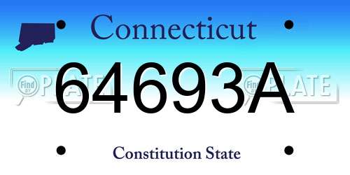 64693A Connecticut License Plate