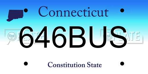 646BUS Connecticut License Plate