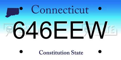 646EEW Connecticut License Plate