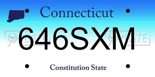 646SXM Connecticut License Plate